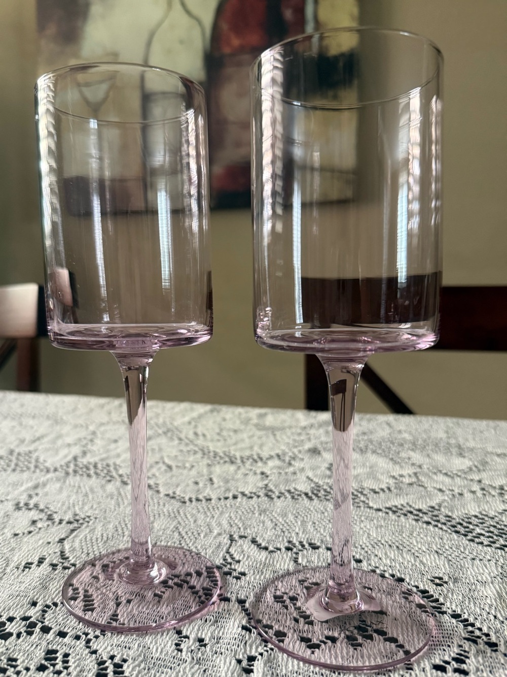 Zodax Light Pink Foligno Set of 2 Stemmed Wine Glasses. 🍷